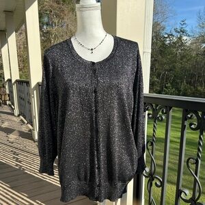 Sparkly Black Cardigan 2X
